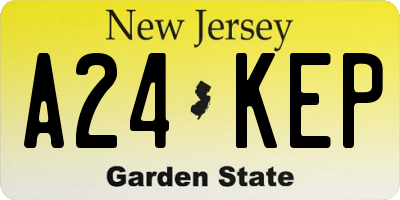 NJ license plate A24KEP
