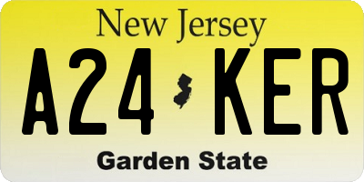 NJ license plate A24KER