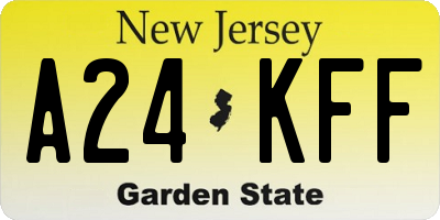 NJ license plate A24KFF