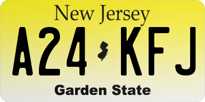 NJ license plate A24KFJ