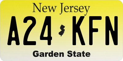 NJ license plate A24KFN