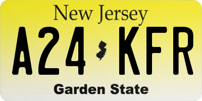 NJ license plate A24KFR