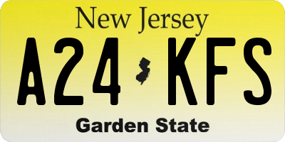 NJ license plate A24KFS