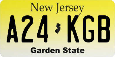 NJ license plate A24KGB