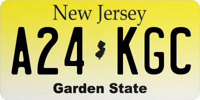NJ license plate A24KGC