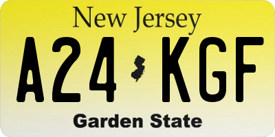NJ license plate A24KGF