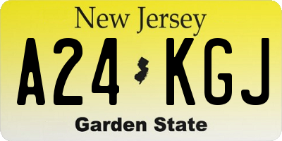 NJ license plate A24KGJ