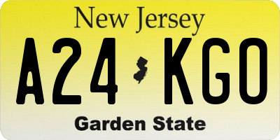 NJ license plate A24KGO
