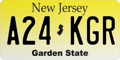 NJ license plate A24KGR