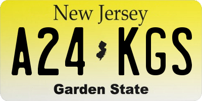 NJ license plate A24KGS