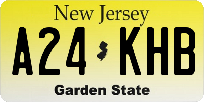 NJ license plate A24KHB