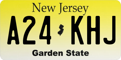NJ license plate A24KHJ
