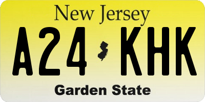 NJ license plate A24KHK