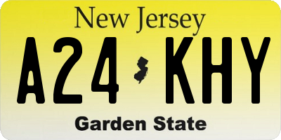 NJ license plate A24KHY