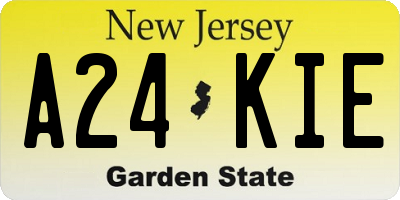 NJ license plate A24KIE