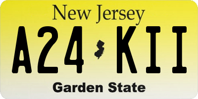 NJ license plate A24KII