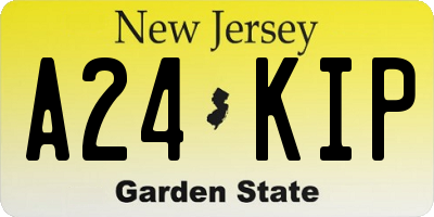 NJ license plate A24KIP