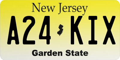 NJ license plate A24KIX