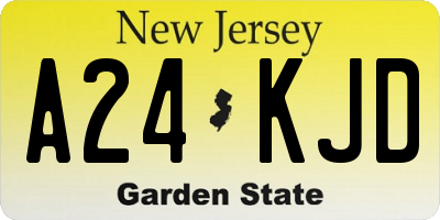 NJ license plate A24KJD