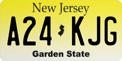 NJ license plate A24KJG