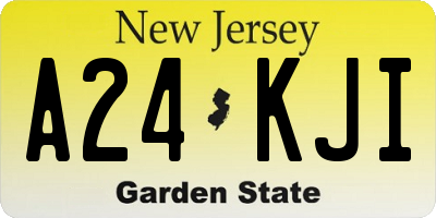 NJ license plate A24KJI