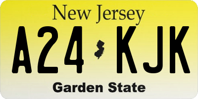 NJ license plate A24KJK
