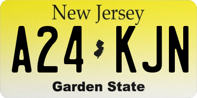 NJ license plate A24KJN
