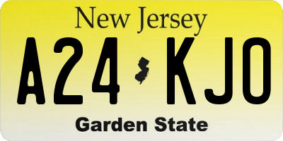 NJ license plate A24KJO