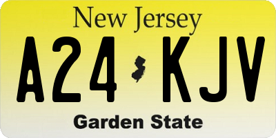 NJ license plate A24KJV