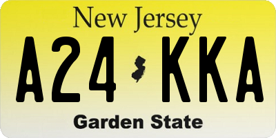 NJ license plate A24KKA