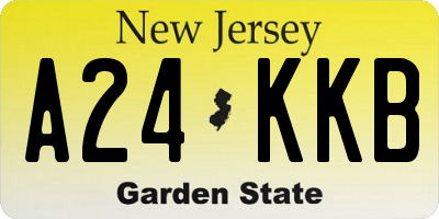 NJ license plate A24KKB