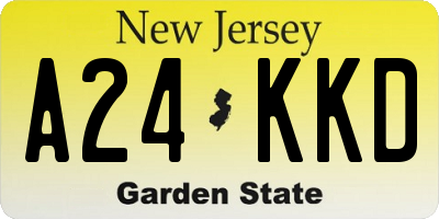 NJ license plate A24KKD