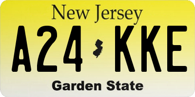 NJ license plate A24KKE