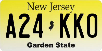 NJ license plate A24KKO