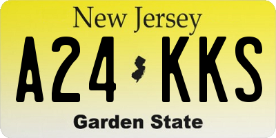 NJ license plate A24KKS