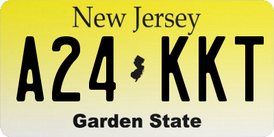 NJ license plate A24KKT