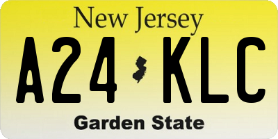 NJ license plate A24KLC