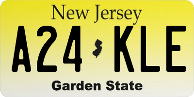 NJ license plate A24KLE