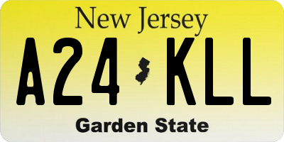 NJ license plate A24KLL