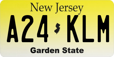 NJ license plate A24KLM