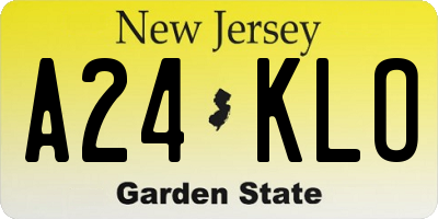 NJ license plate A24KLO