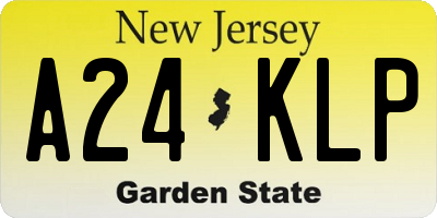 NJ license plate A24KLP