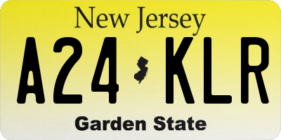 NJ license plate A24KLR