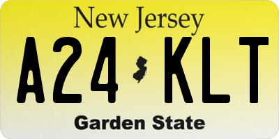 NJ license plate A24KLT