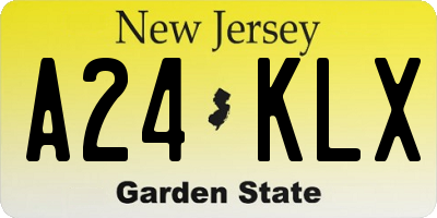 NJ license plate A24KLX