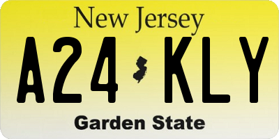 NJ license plate A24KLY
