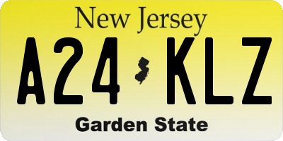 NJ license plate A24KLZ