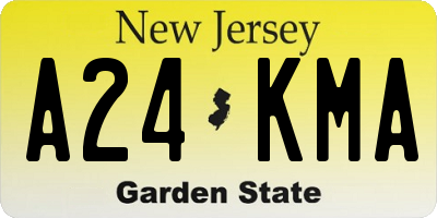 NJ license plate A24KMA