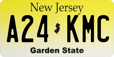 NJ license plate A24KMC