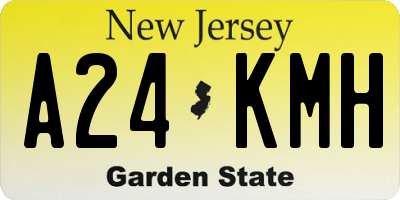 NJ license plate A24KMH